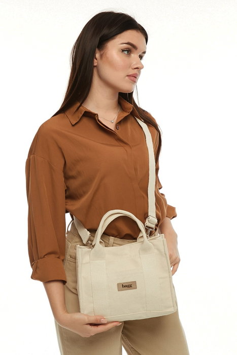 Zoozie Bags Bolso Tote de Lona Crema Zoozie Bags Bolso Tote de Lona Crema